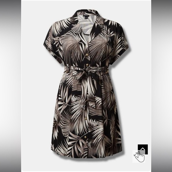 Rayon slub button front collard dress - never worn - Picture 2 of 9